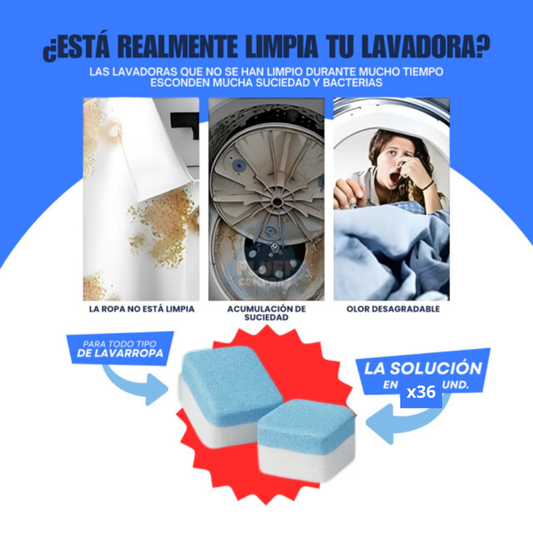 Pastilla de Limpieza Profunda para Lavadora |Pack X36 unidades|
