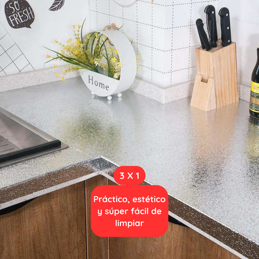 Papel Protector de Aluminio para Cocina 40cm x 3m | Pack 3x1 |