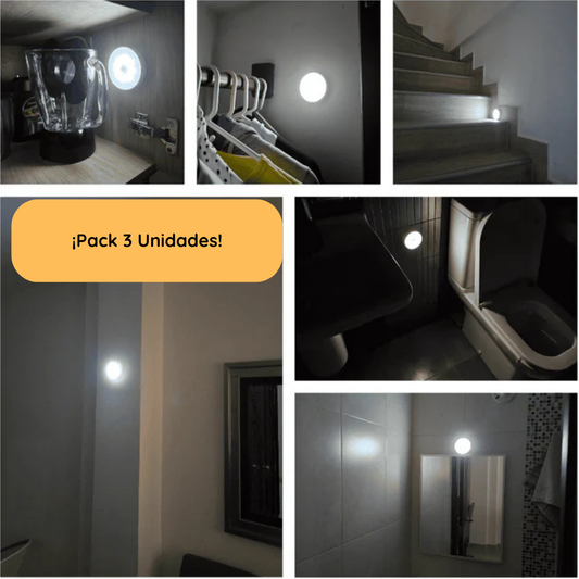 PACK 3 Lámparas LED Recargables con Sensor de Movimiento