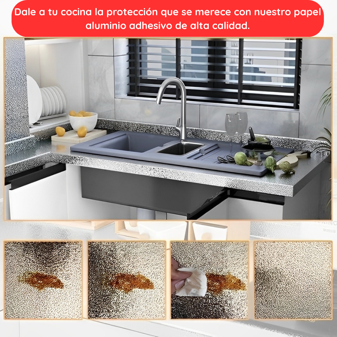 Papel Protector de Aluminio para Cocina 40cm x 3m | Pack 3x1 |